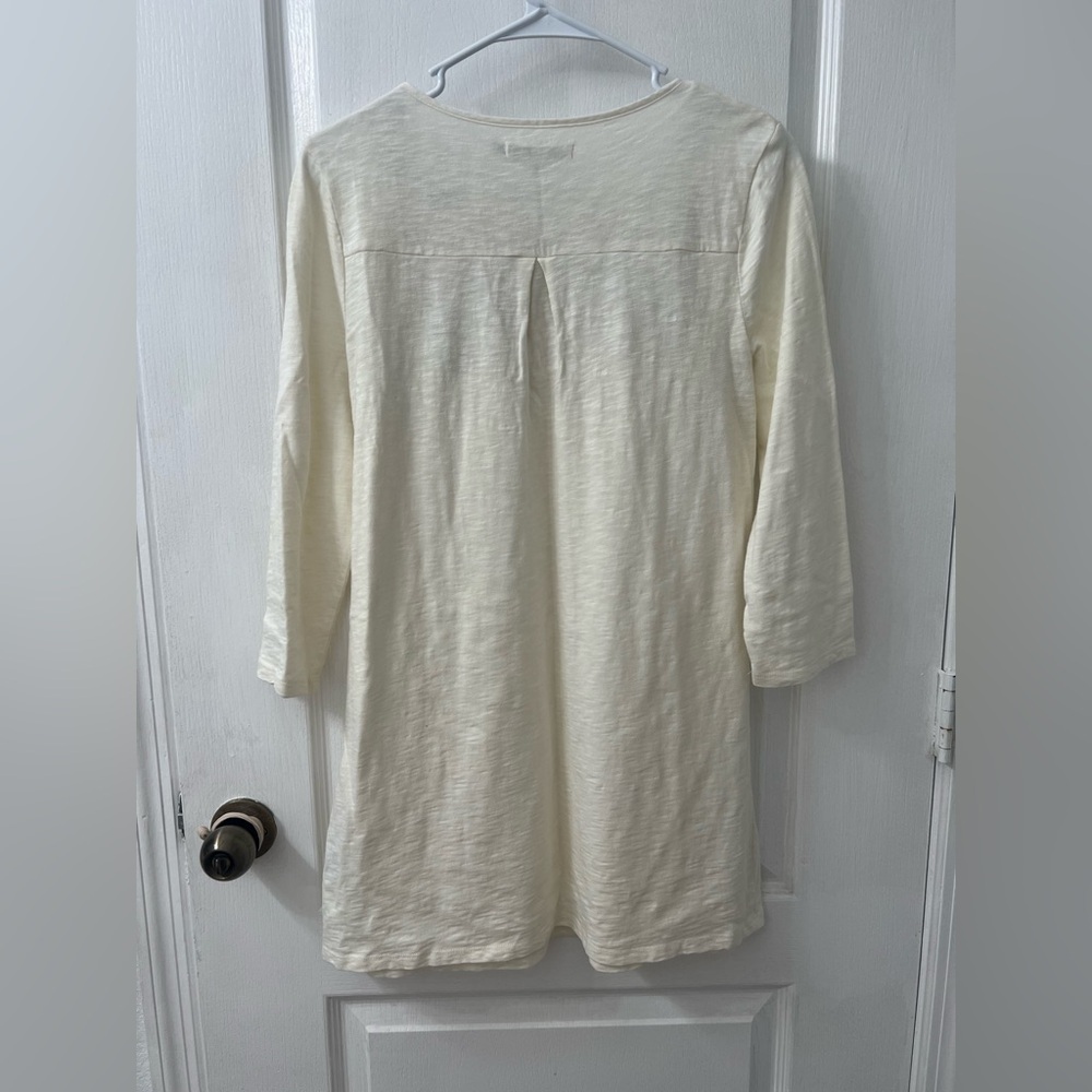 Boden White Tunic Dress with Colorful Embroidery (Size US 10) - Picture 9 of 11